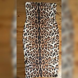 🐆 Leopard print Long Tube Dress SHEIN